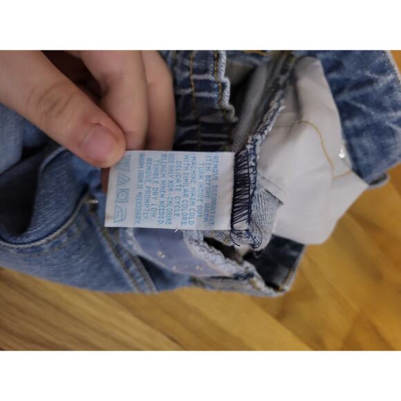 Mary-Kate and Ashley Girls Jeans Size 4 Sparkle Cuff Rhinestone Denim Pants Y2K - Picture 11 of 14